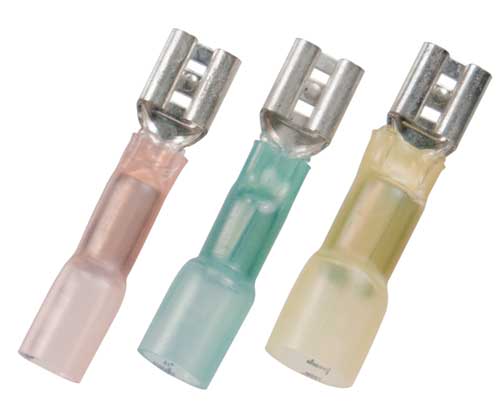 16-14 AWG heat shrink crimp & solder seal disconnect terminals - .250 Tab