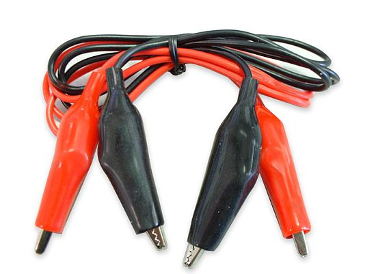 10 Amp Alligator Test Clips w/ 36" Vinyl Leads & Boots, 1 Red and 1 Black (1 Set)