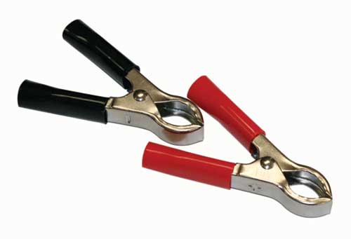 30 Amp charging clamps w/ vinyl handles, 1 Red/1 Black - 1 set