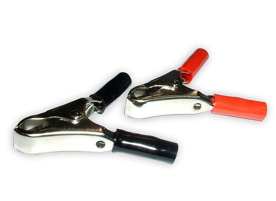 30 Amp charging clamps w/ vinyl handles, 1 Red/1 Black - 1 set