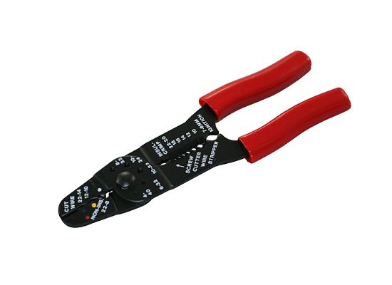 Deluxe crimping and stripping tool with cushion grip handle, for 22-10 AWG
