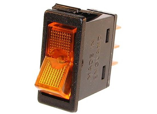 20 AMP @ 12 Volt S.P.S.T. illuminated rectangular rocker switch - SINGLE