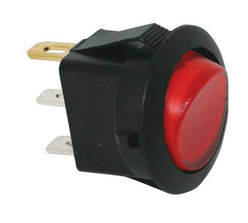 10 AMP @ 12 Volt On/Off round rocker switch - SINGLE
