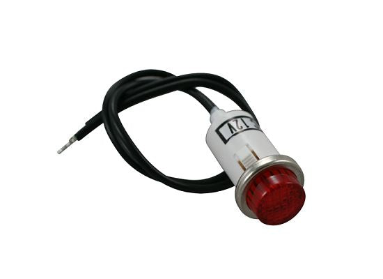 16 amp @ 12 volt warning light with 1/2" panel mount and two leads - SINGLE