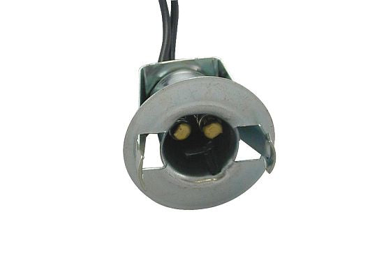 1-Wire universal single contact instrument panel & license plate light socket w/ spring clip mount, 1 piece