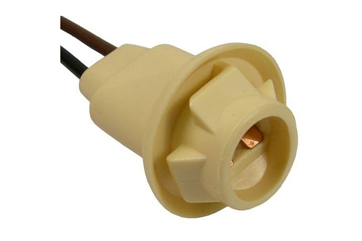 2-wire universal double contact side marker, corner & license plate light socket pigtail - SINGLE