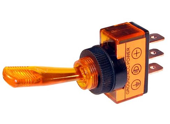 20 AMP @ 12 Volt S.P.S.T. On/Off illuminated toggle switch - SINGLE
