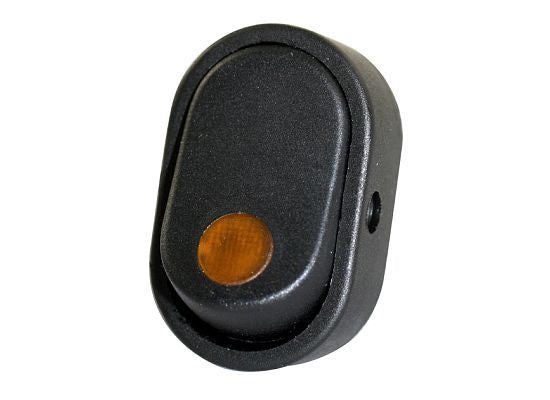 16 AMP @ 12 Volt On/Off illuminated oval rocker switch - SINGLE