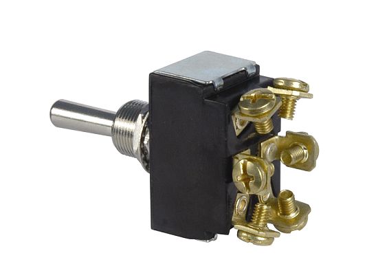 Heavy duty toggle switch w/ 6 screw terminals 30 amp 12 volt D.P.S.T momentary On/Off/momentary On - SINGLE