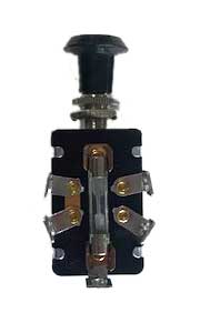 16 AMP @ 12 volt universal heavy duty off/on/on fused push-pull switch with 1/2" mounting stem - SINGLE