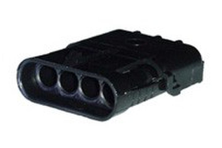 14 AWG weather pack plug assembly, 4 prong / quad cavity - 1 male, 1 female