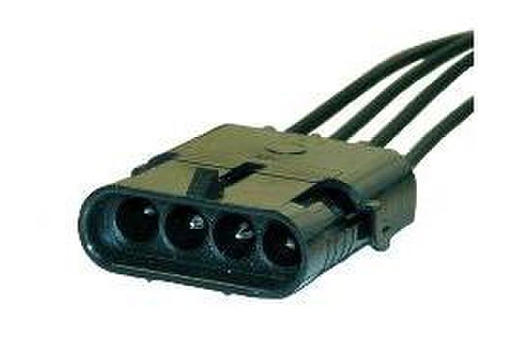 14 AWG weather pack plug assembly, 4 prong / quad cavity - 1 male, 1 female