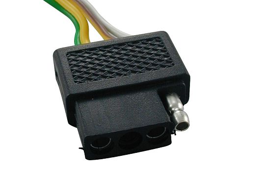 4-way flat molded female trailer connector w/ polarized plugs - 1 piece