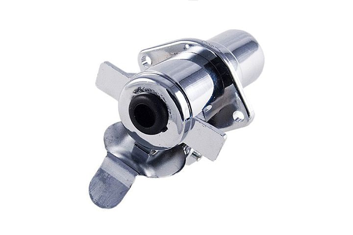 6-pole round male/female chrome metal trailer plug connector - 1 set