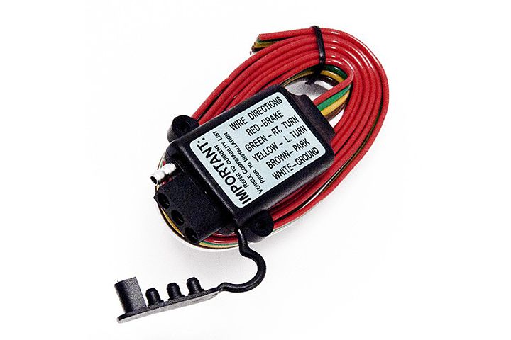5-wire to 4-pole universal utility & tail light converter w/ cap - 5 feet in length, 1 piece