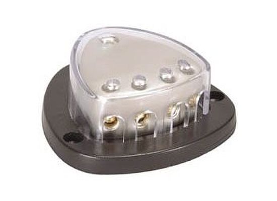 Distribution Block with (1) 4 AWG input and (4) 8 AWG outputs