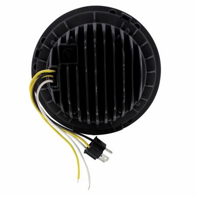"Halo Glow" single 7" diameter LED projection-style headlight with amber/white outer ring - SINGLE