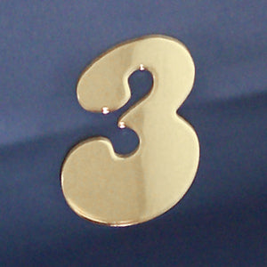 2" chrome cut out number - tape mount