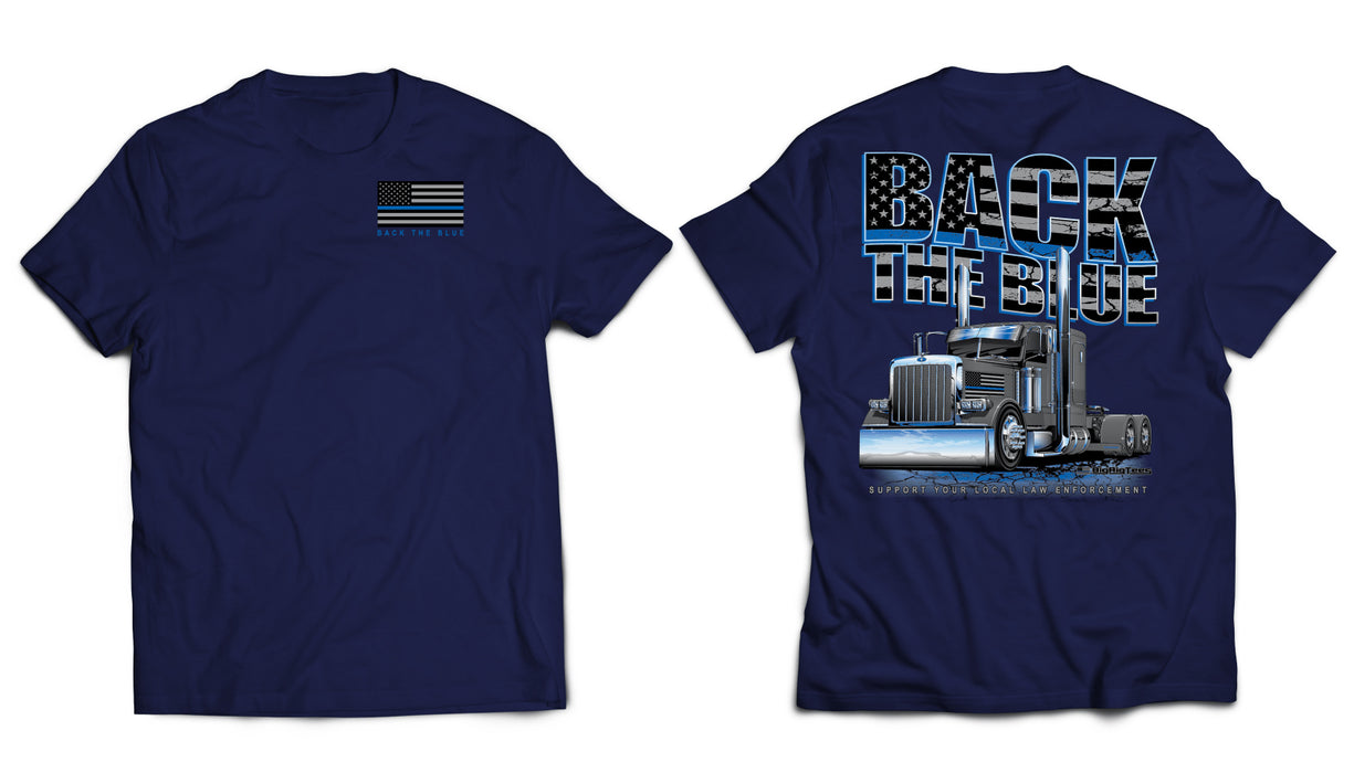 Back the Blue trucker tee shirt