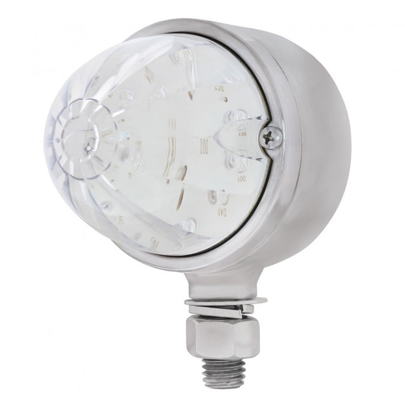 "Torpedo" Amber single-face 3.5" round 17 diode LED turn signal light - CLEAR lens