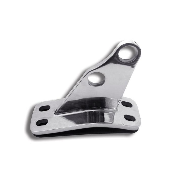 Peterbilt polished stainless steel angled cab exhaust mounting bracket