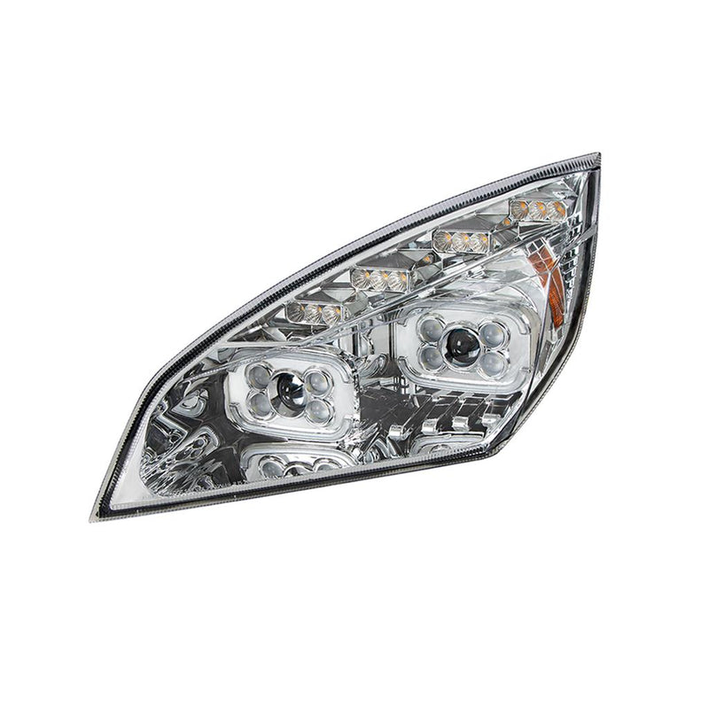 Freightliner Cascadia 2018-2022 all LED projector-style headlight assembly with sequential turn signal and daytlme running light - SINGLE