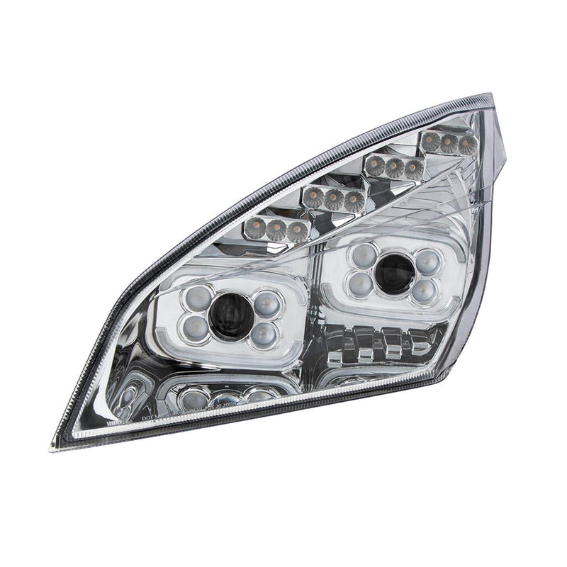 Freightliner Cascadia 2018-2022 all LED projector-style headlight assembly with sequential turn signal and daytlme running light - SINGLE