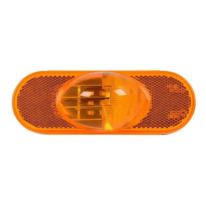 Amber oval 9 diode LED turn signal light w/hump