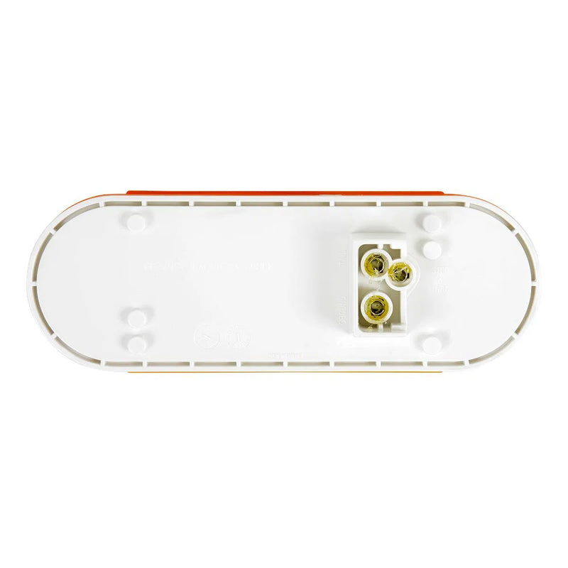 Amber oval 9 diode Flange Mount LED turn signal light w/hump