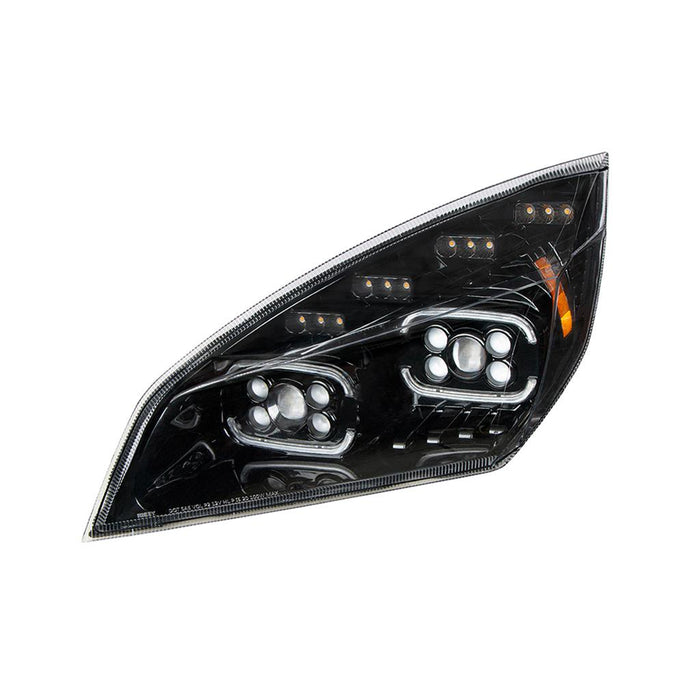 Freightliner Cascadia 2018-2022 all LED projector-style headlight assembly with sequential turn signal and daytlme running light - SINGLE