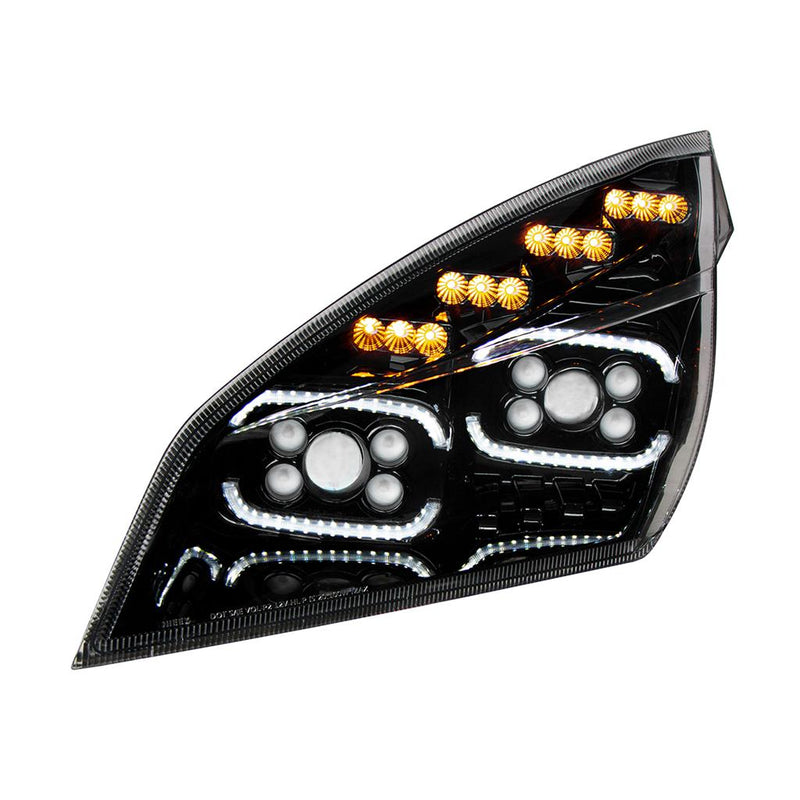 Freightliner Cascadia 2018-2022 all LED projector-style headlight assembly with sequential turn signal and daytlme running light - SINGLE