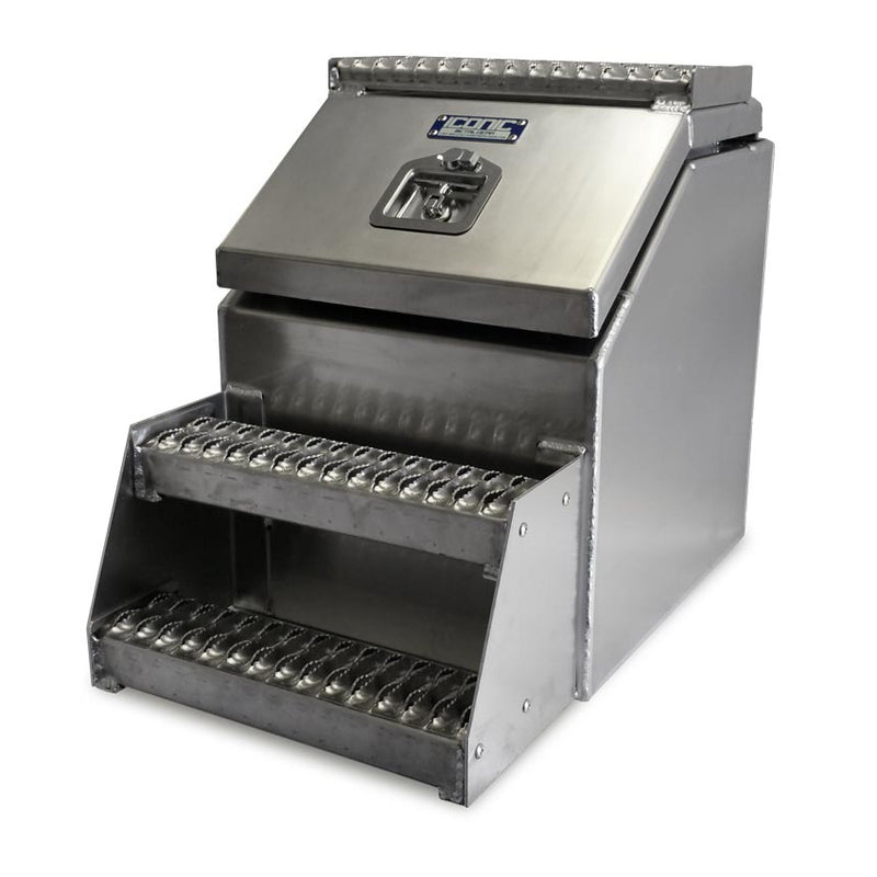 "Big Mouth" 24" (H) x 28" (D) x 18" (L) Aluminum Step Saddle Box / Frame Mount Tool Box/Step