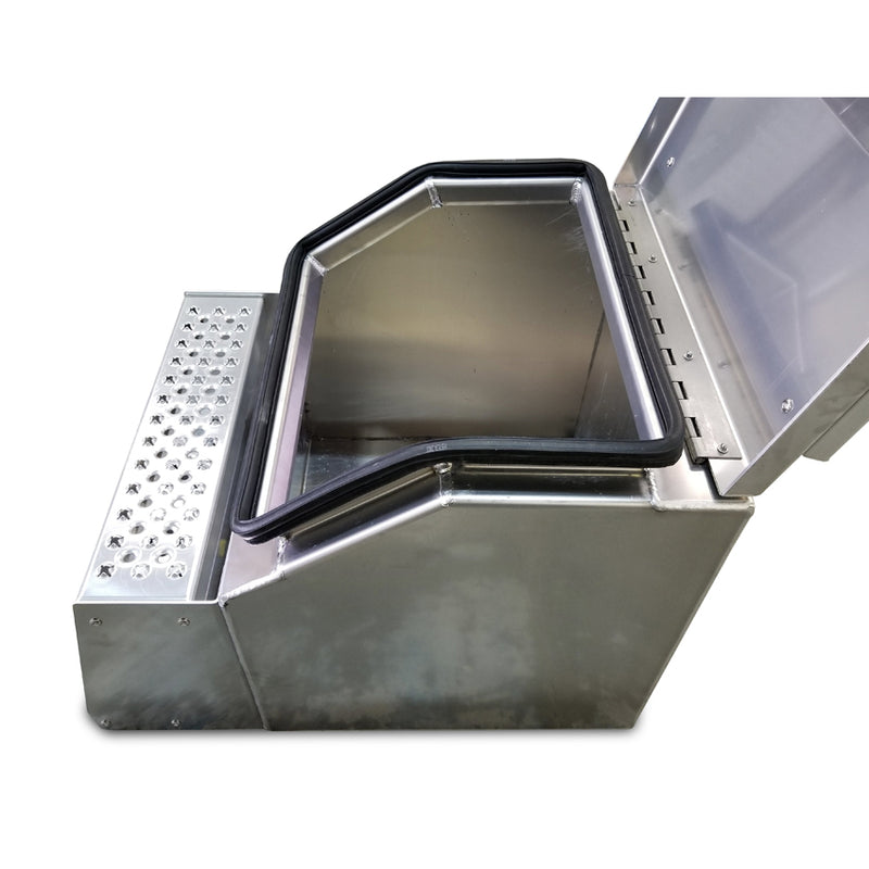 "Big Mouth" 24" (H) x 28" (D) x 18" (L) Aluminum Step Saddle Box / Frame Mount Tool Box/Step