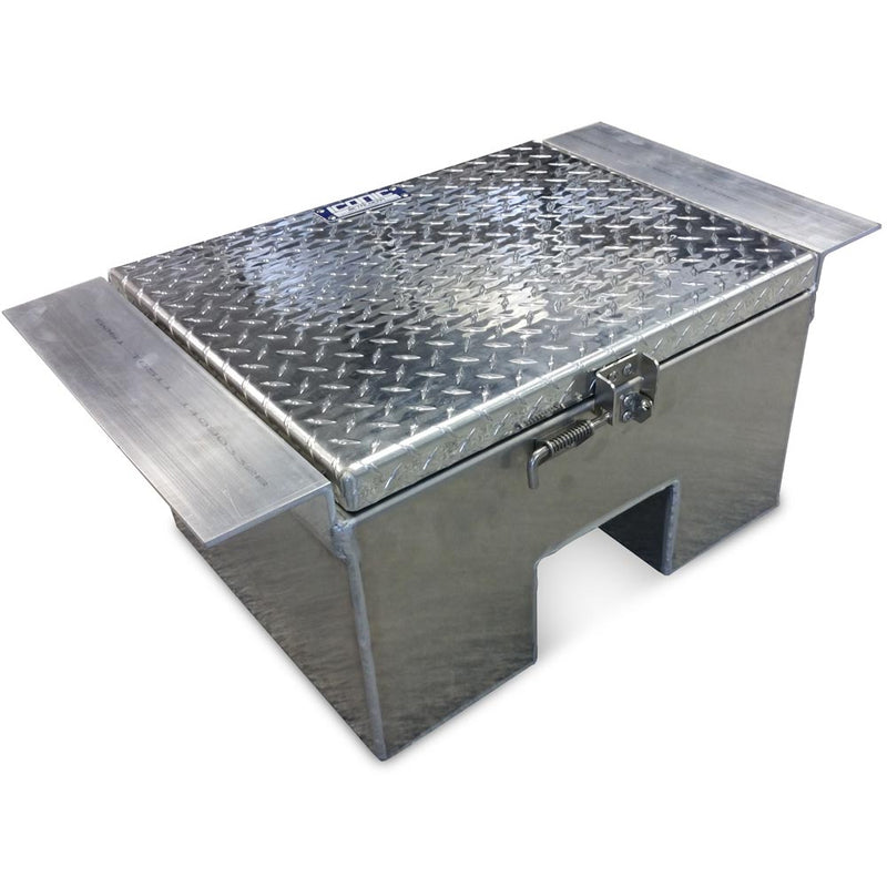 13" (H) x 22" (L) x 18" (W) in-frame/drop in aluminum tool box