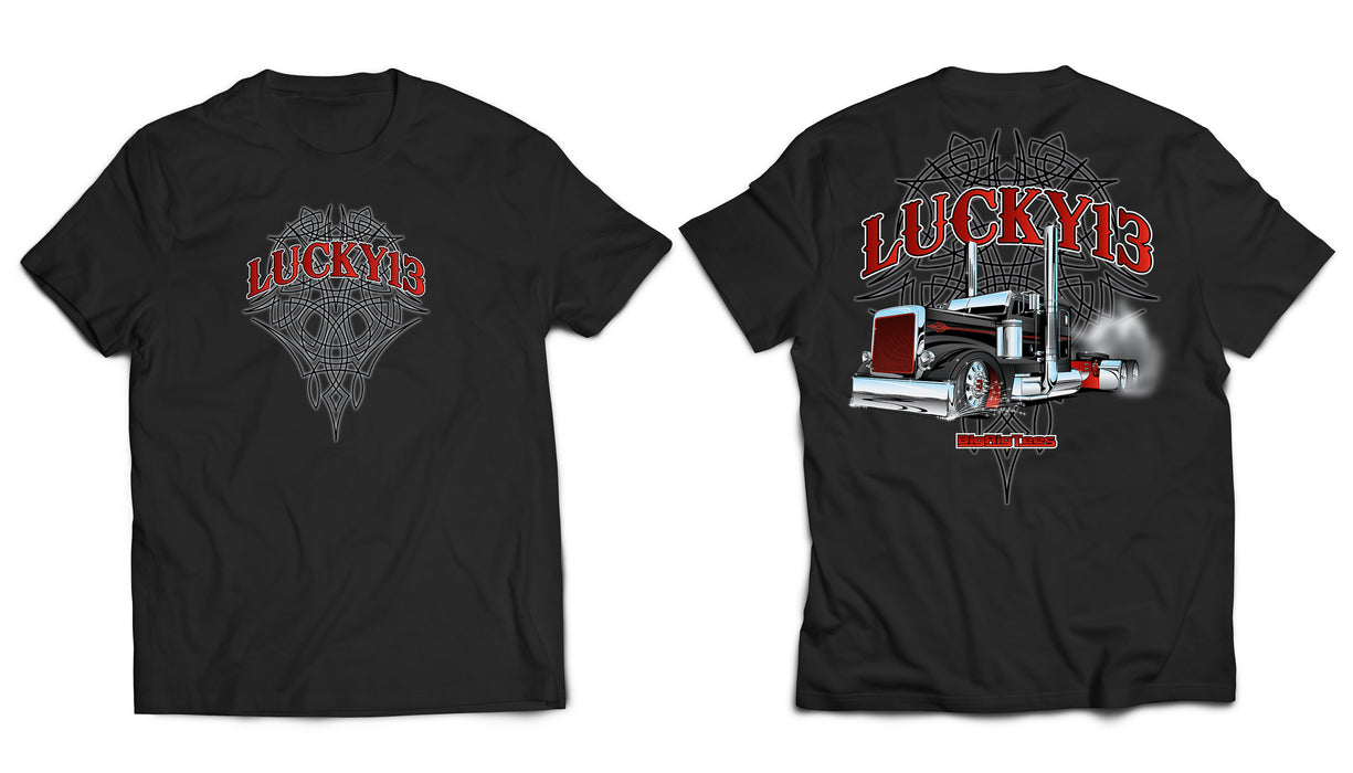 "Lucky 13" trucker tee shirt