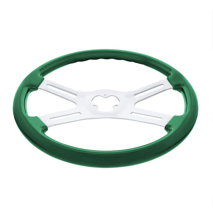 "Emerald Green" 18" wood steering wheel w/candy finish - 3 hole style