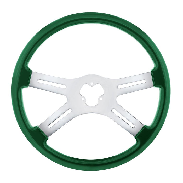 "Emerald Green" 18" wood steering wheel w/candy finish - 3 hole style