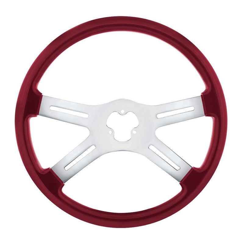 "Candy Red" 18" Wood Steering Wheel W/ Candy Finish - 3 Hole Style