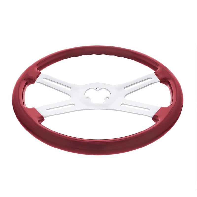 "Candy Red" 18" Wood Steering Wheel W/ Candy Finish - 3 Hole Style