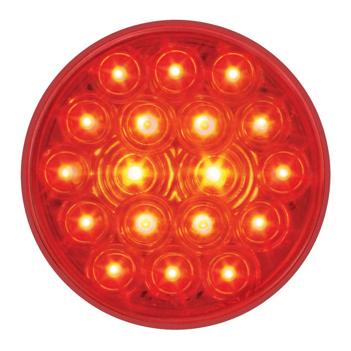 "Fleet" Red 4" round 18 diode LED stop/turn/tail light w/GROTE PLUG