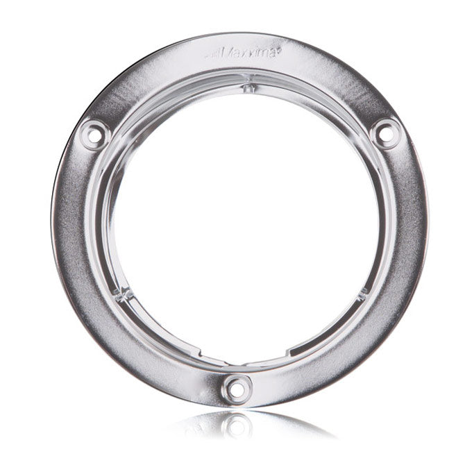 Maxxima 4" round stainless steel light security flange w/chrome finish