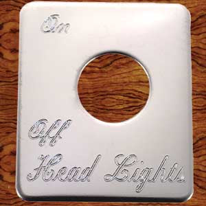 Rockwood Peterbilt stainless steel switch plate