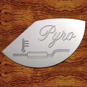 Rockwood Peterbilt "Pyrometer" stainless steel gauge emblem - 1/3 moon shape