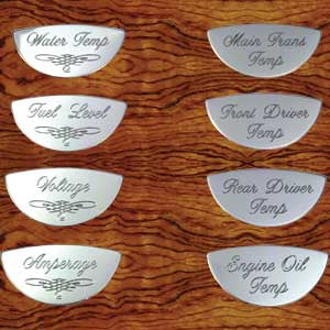 Rockwood Peterbilt -2005 stainless steel gauge emblems - master pack B
