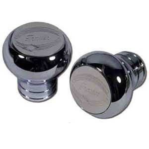 Rockwood billet aluminum/chrome "Tractor/Trailer" screw-on parking brake knobs