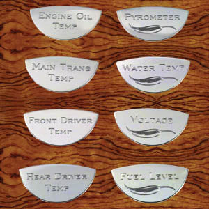 Rockwood Kenworth stainless steel gauge emblems - master pack "B"