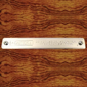 Rockwood Kenworth stainless steel "Caution Cruise Control" statement plate