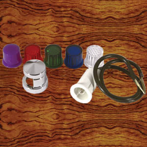 Peterbilt dash light assembly w/clear lens and chrome cover