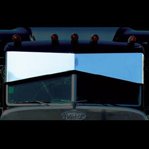 Peterbilt stainless steel single-piece 13" x 8" bow tie visor