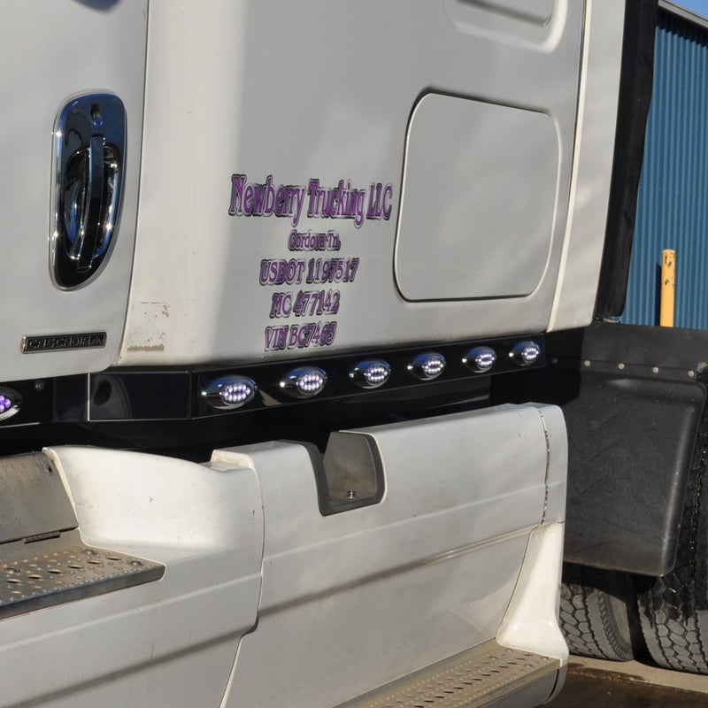 Freightliner Cascadia stainless steel sleeper panel w/12 combo light HOLES ONLY for 70" sleeper